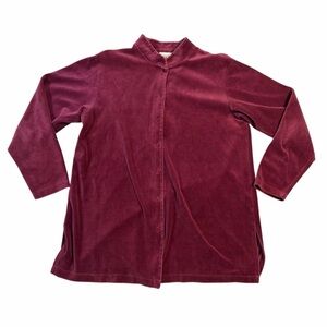 L.L. Bean Women's Velvet Shirt in Deep Purple 0 HQ07 Size Medium